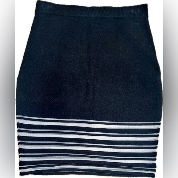 Black size Small Rebecca Minkoff Petra Paneled Stretch Knit Mini Pencil Skirt - Picture 4 of 5